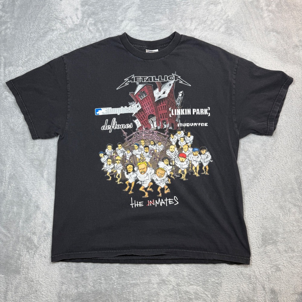 Vintage Metallica Summer Sanitarium 2003 Shirt Mens XL Black Band Tee Y2K Faded